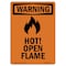 Signmission OSHA WARNING Sign, Hot! Open Flame W/ Symbol, 10in X 7in Rigid Plastic, 7" W, 10" H, Portrait OS-WS-P-710-V-13251 - alternate 1